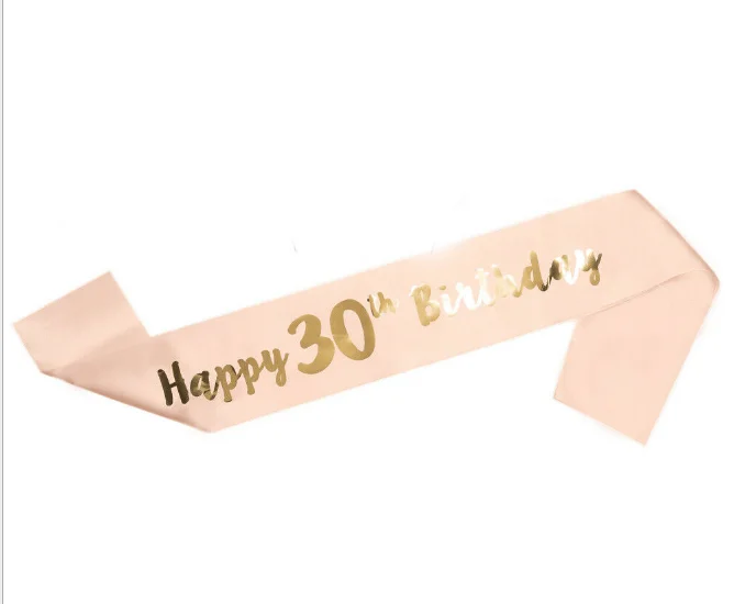 1 шт. розовое золото лента для дня рождения счастливая 16th 21st 30th 40th 50th 60th лента для дня рождения на день рождения принадлежности для украшения праздника Подарочные ленты пояс