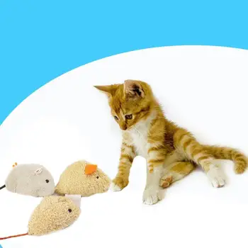 

3PCS Plush Simulation Mouse Cat Toy Plush Mouse Cat Scratch Bite Resistance Interactive Mouse Toy Palying Toy For Cat Kitten