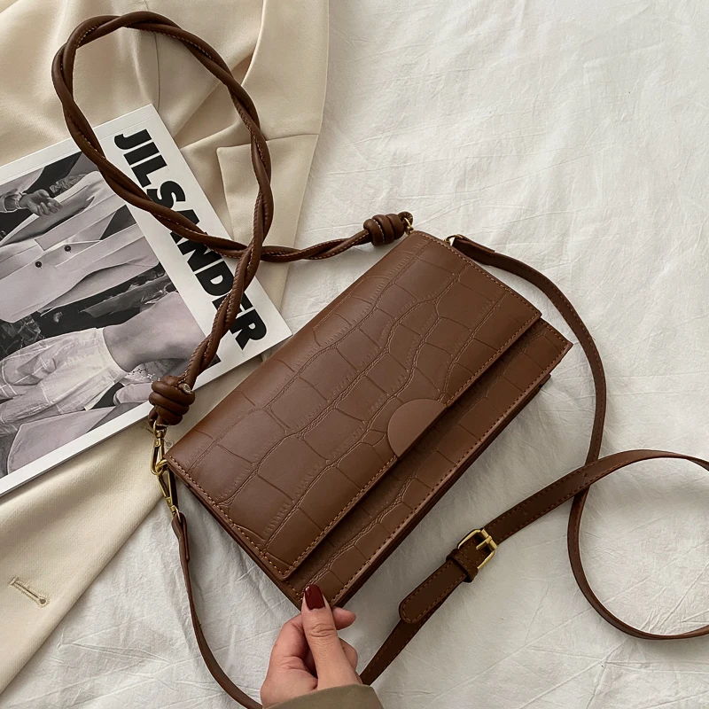 

Fashion Simple Women's Designer Handbag 2020 High Quality PU Leather Women Messenger Bag Alligator Shoulder Crossbody Bags Black