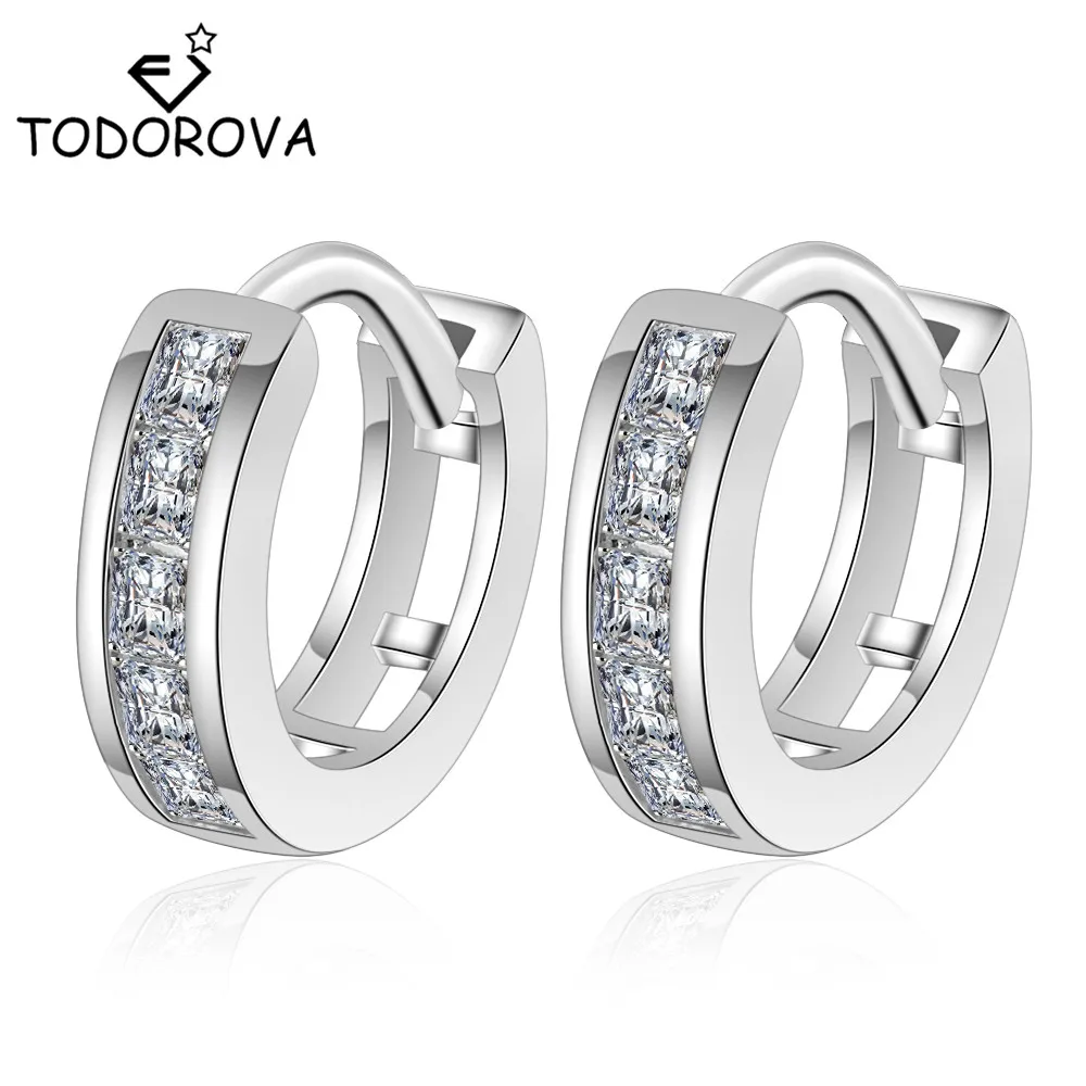 Роскошные серьги-кольца Todorova с фианитами минималистичные серьги для женщин