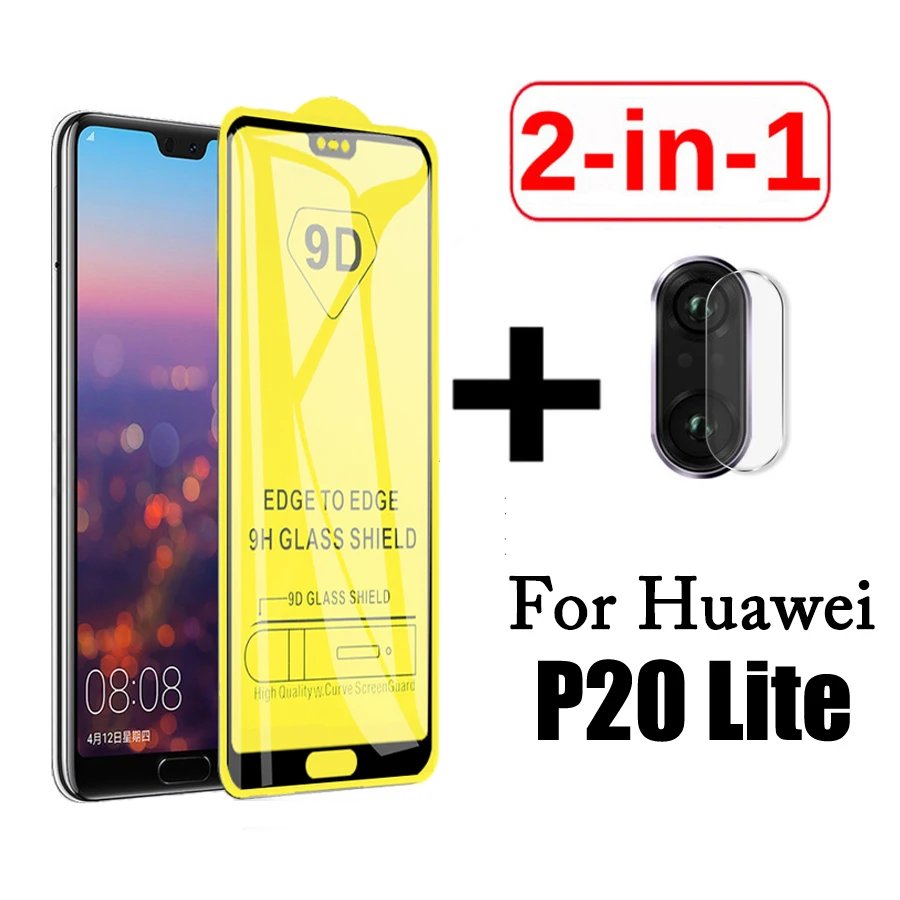 2 в 1 9D стекло для камеры Huawei P20 Lite защитное P 20 легкая пленка объектива P20Lite защита