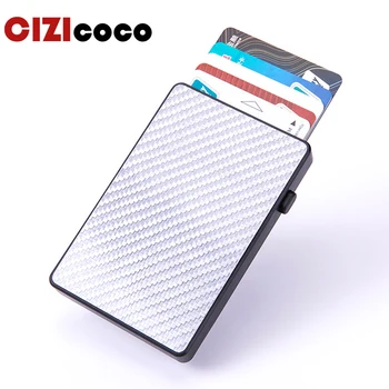 

New Thin ID Card Holder RFID Anti-theft Smart Wallet Unisex Automatically Solid Metal Bank Credit Card Holder Business Mini