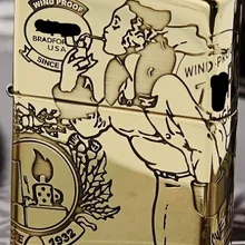 ZHY 2 цвета латунь древнее серебро пять-односторонняя резьба, ветер девушка ZPO Light