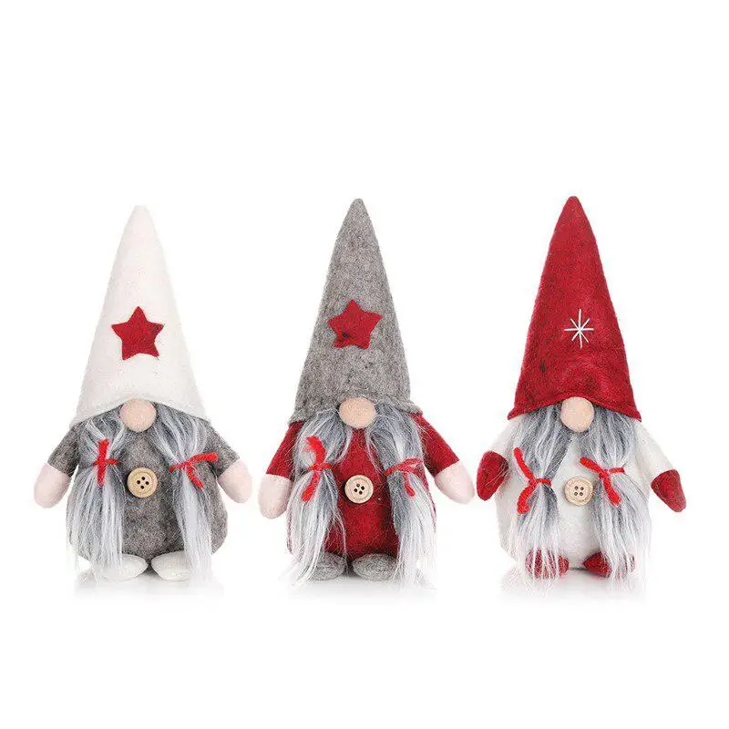 

2020 Christmas Striped Cap Faceless Gnome Doll Little Figurine Ornament Decoration Old Man Doll Room Christmas Tree Decoration