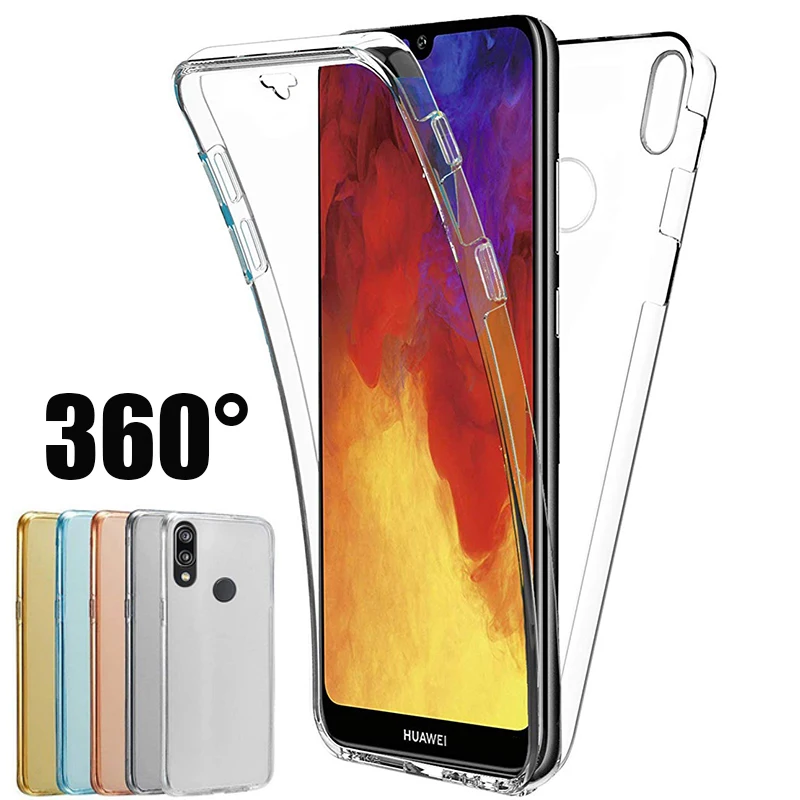 

360 Degree Clear Phone Case for Huawei Y5 Y6 Y7 Prime Pro Honor 8A 8S 10 20 Lite 10i 20i Silicone Cover Back + Soft TPU Front