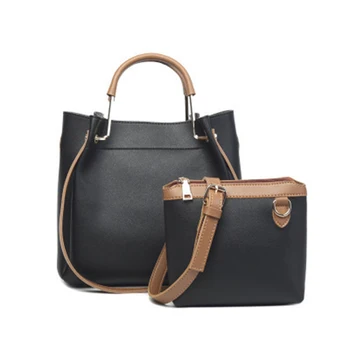 

Fashion Classic Handbag Bucket Bag 2pcs Women Large Capacity High Quality Shoulder Crossbody Vintage Elegant Messenger Bag Black