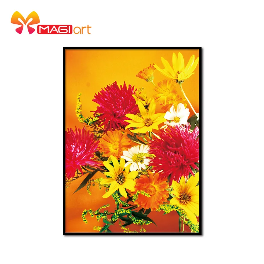 

Cross stitch kits Embroidery needlework sets 11CT water soluble canvas patterns 14CT Oil painting a bunch of flowers-NCMF098