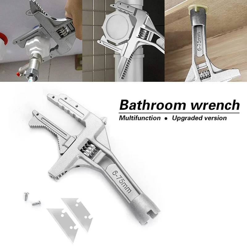 

Sanitary Wrench Tool Movable Short Handle Large Opening Hand Plumbing Wrench Multifunctional Activity Universal Wrench Board