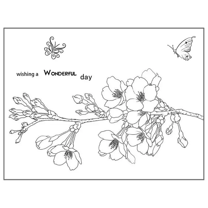 Цветущий цветок силиконовые DIY прозрачные штампы Скрапбукинг для фотоальбома