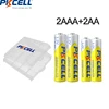 PKCELL 4Pcs 2600mAh AA rechargeable Batteries +4Pcs AAA Batteries 1000mAh 1.2V NI-MH AA/AAA Rechargeable Battery for Camera toy ► Photo 2/6
