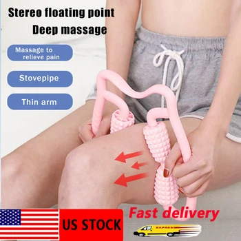 

4 Wheel U Shape Point Massage Roller For Arm Leg Neck Muscle Tissue For Fitness Gym Yoga Pilates Sports