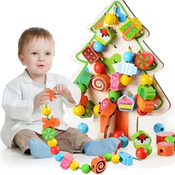Рождественский подарок детский Ежик дерево фрукты бисерный браслет фруктовое дерево ребенка раннего возраста обучающая игрушка из бисера