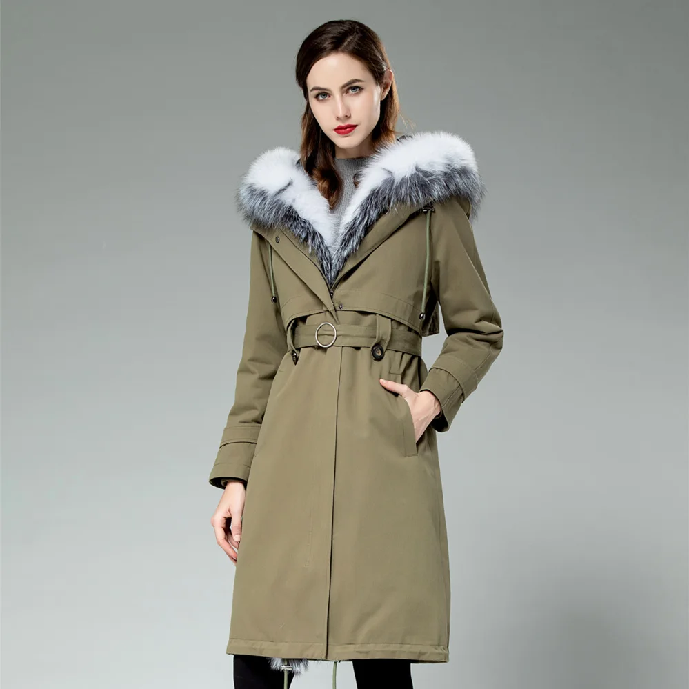 

natural fur real fur coat womens fur Windbreaker Button