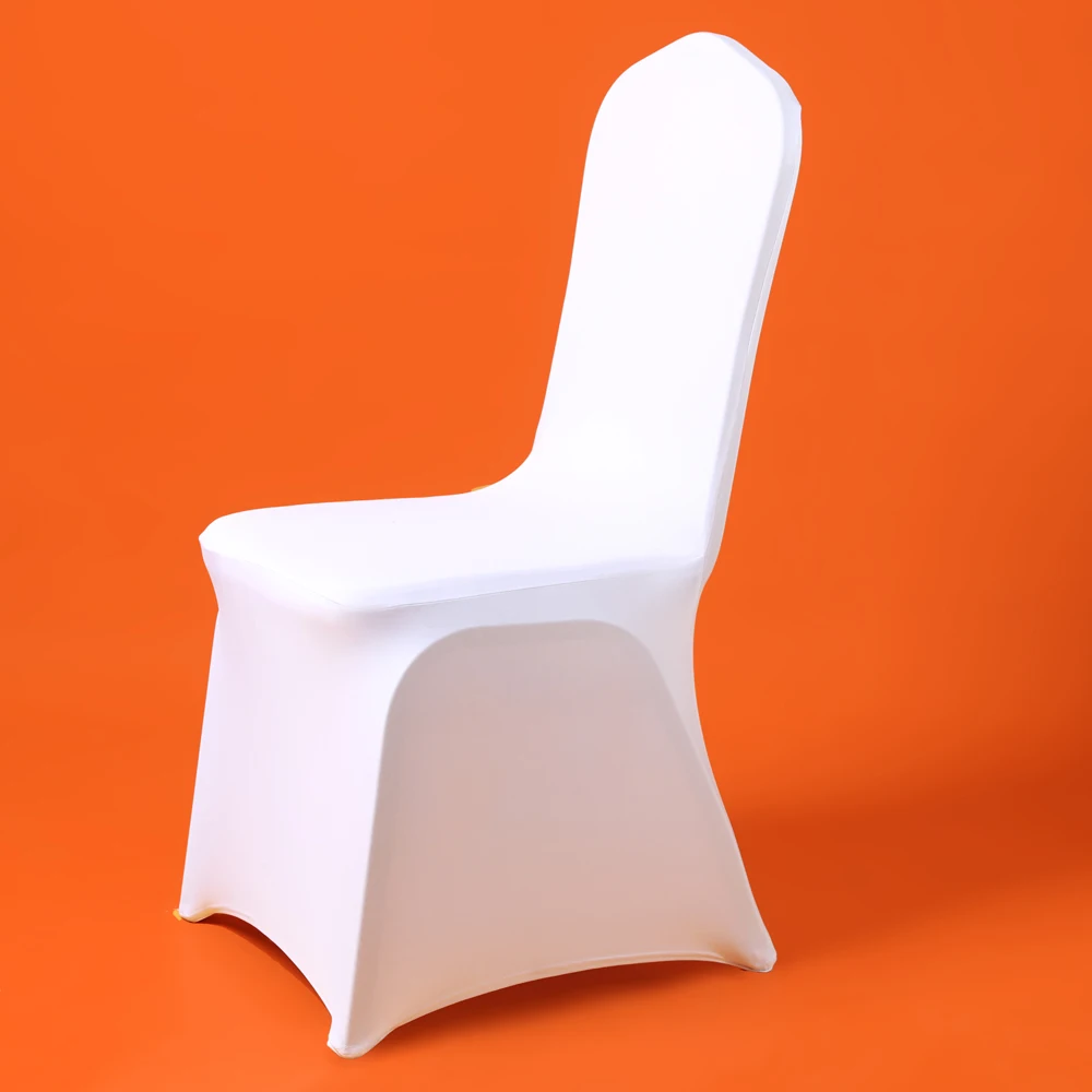 50/100pcs Cheap Universal Wedding White Chair Cover Spandex For Reataurant Banquet Hotel Dining