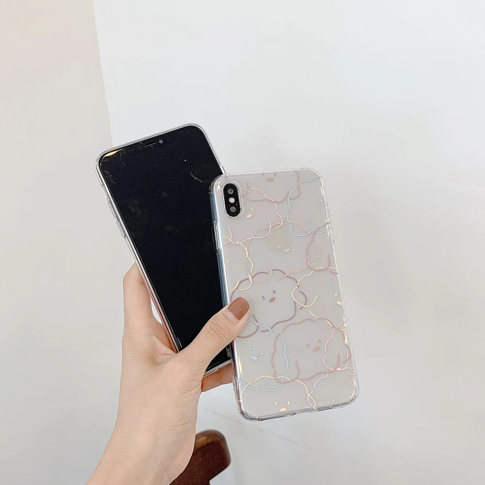 Чехол для телефона с милыми мультяшными облаками и собаками для iphone 11 11Pro Max X XS XR 7 8 Plus, прозрачный Забавный чехол-накладка