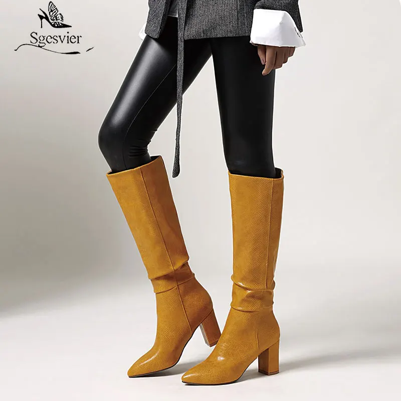 Sgesvier/ковбойские сапоги в западном стиле Женские до колена Зимние высокие с