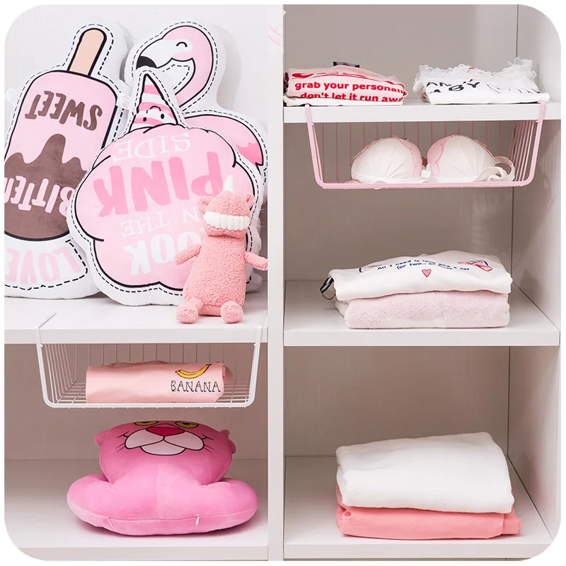테이블 아래 걸이 바구니 선반, 침대 옆 책상 잡화 보관 랙, 침대 옆 철제 걸이 바구니, 사무용품 정리함