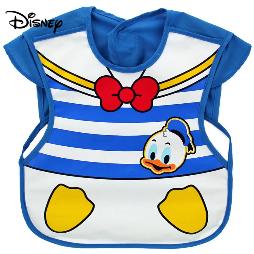 Disney Cute Baby Bibs Waterproof Short Sleeve Apron Children Feeding Smock Bib Burp Clothes Soft Eat Toddler Baberos Bavoir Bibs