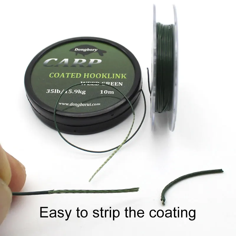 10M carp fishing line coated hook Link 8 Braid Strands fast