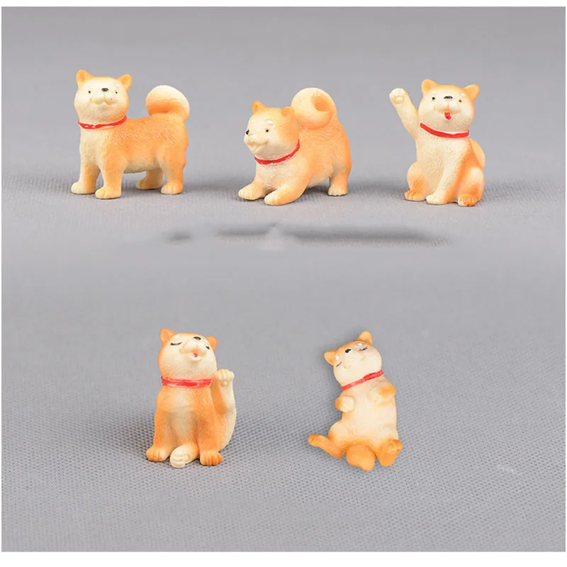 5 шт. милые фигурки животных Akita|Статуэтки и миниатюры| |