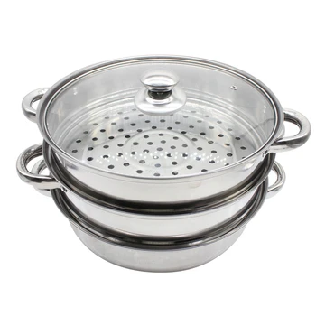 

1pc Practical Three-Layer Soup Steamed Pot Multi-Function Steamed Pot Stainless Steel Steamer for Kitchen Resturant
