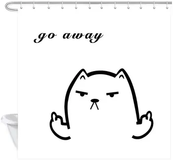 

Waterproof Fabric Shower Curtain Animal Cat Simple Shower Curtain Home Bathroom Item Bathroom Shower Curtains &12 Hook