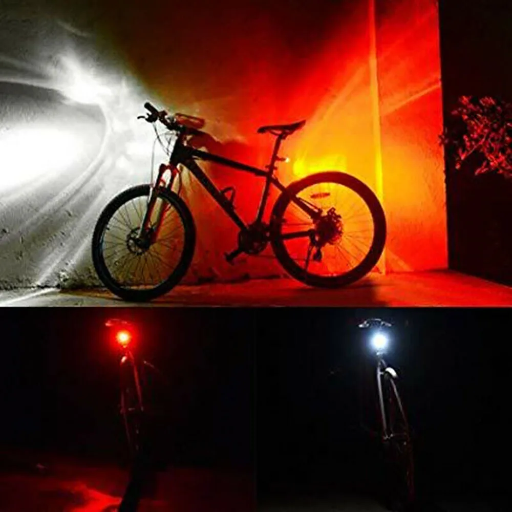 Cycling Bicycle Bike 3 LED Head Front With USB Rechargeable Tail Clip Light Lamp Outdoor Cycling bike accessories 4 modes