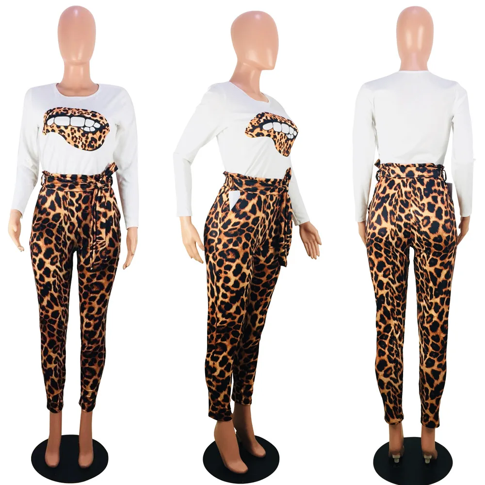 VAZN леопардовые цветные обтягивающие штаны с коротким рукавом+ длинные штаны летний женский повседневный комплект из 2 предметов
