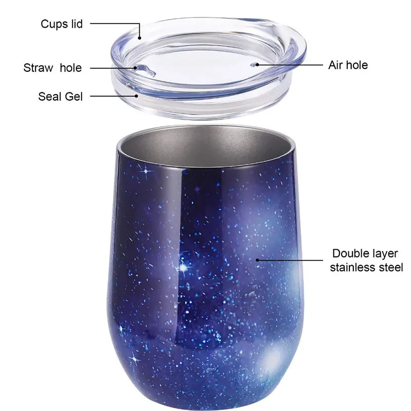 1 шт. Pop [круглая нержавеющая сталь яичная скорлупа Star Tripe Cup, стакан с двойной вакуумной изоляцией(включая крышку