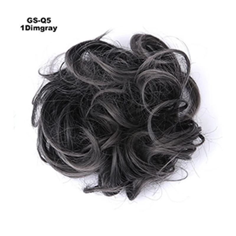 Вьющиеся резинки для волос шиньон с резинкой коричневый серый синтетические волосы кольцо обертывание для волос конские хвосты - Цвет: 1 Dimgray