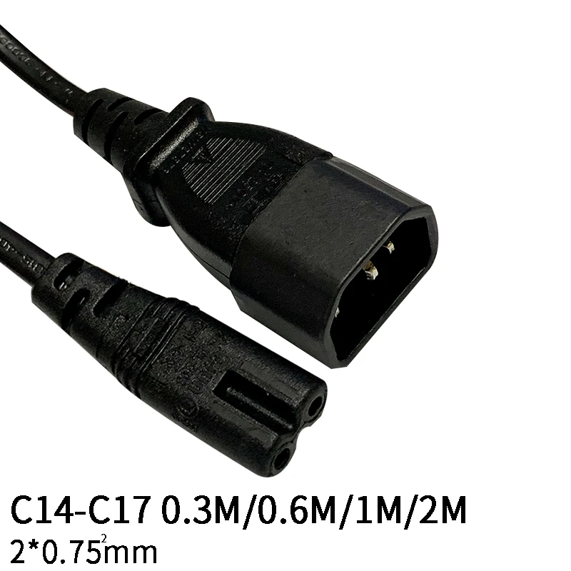 0 3 м 2*0 75 мм квадратный женский шнур IEC C14 с разъемом C7 удлинитель питания