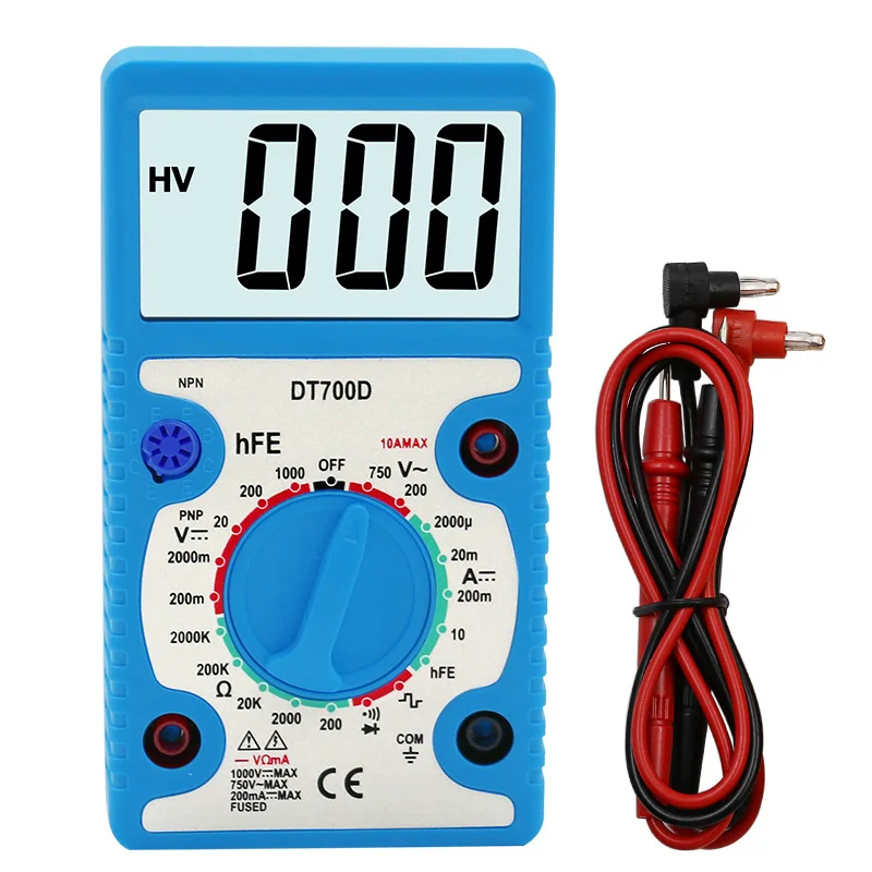 DT700D large screen digital multimeter buzzer overload protection mini square wave output voltmeter tester - Цвет: DT700D