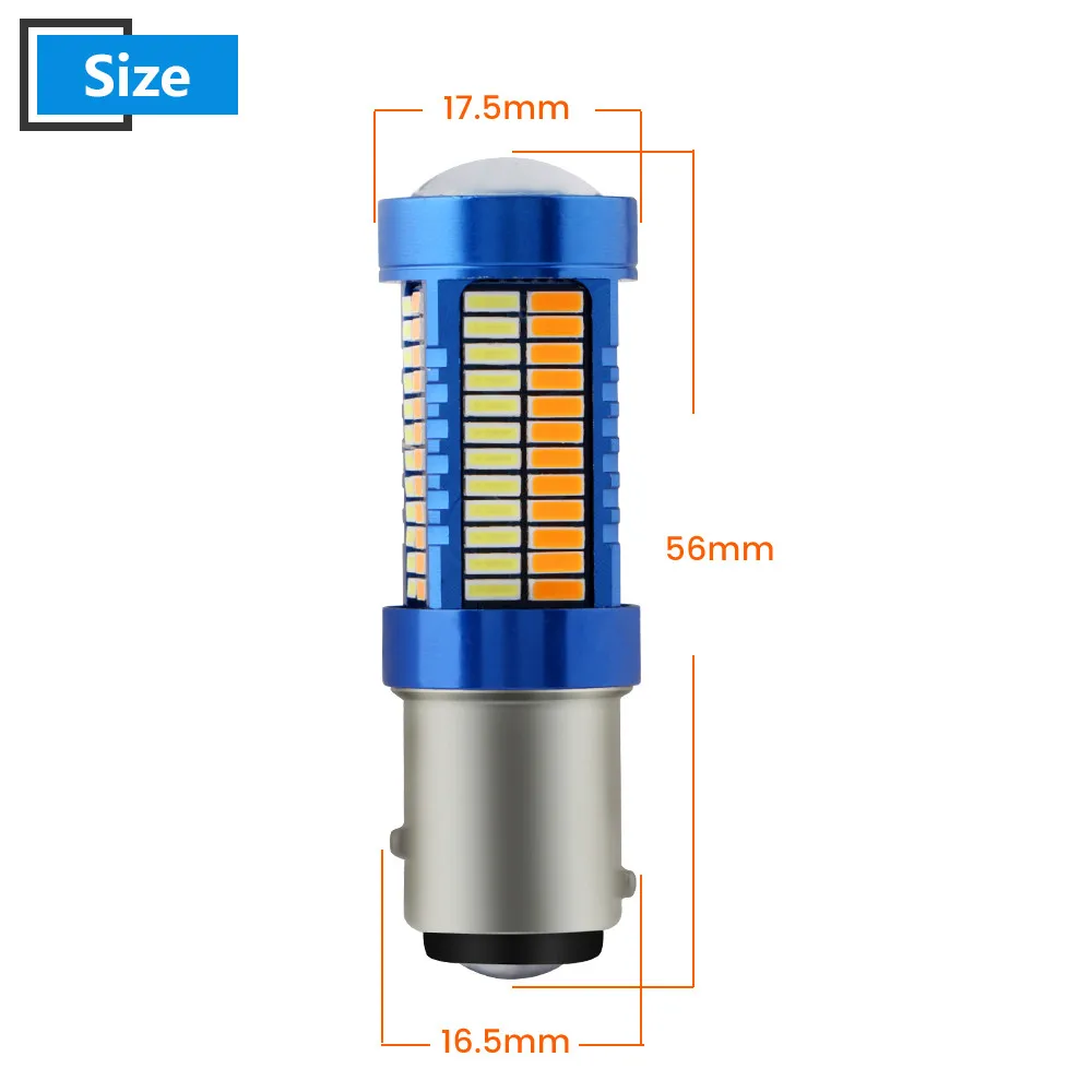 4X12 V p21/5 w 4014 108 SMD светодиодный 1157 BAY15D 3157 7443 поворотник дневной свет фара белый/янтарный двойной цвет преобразования функция