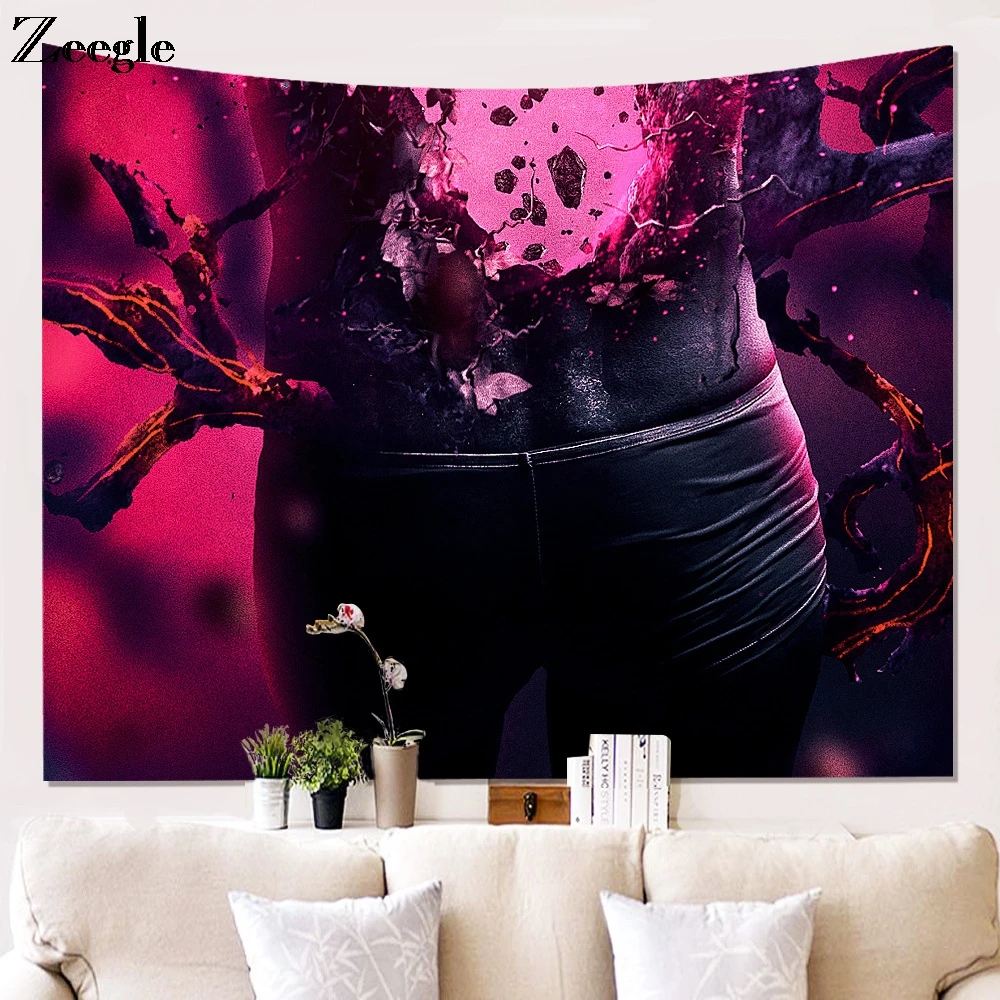 Zeegle Wall Hanging Tapestry Bedspread Yoga Blanket Creative Tapestry Beach Towel Picnic Blanket Bed Account Home Art Tapestry
