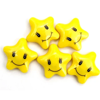 

10pcs Fridge Magnet Smiling Stars White Board Buttons Ferrite Permanent Magnet Dia.40mmx12.5 Thickness for School and Home Use