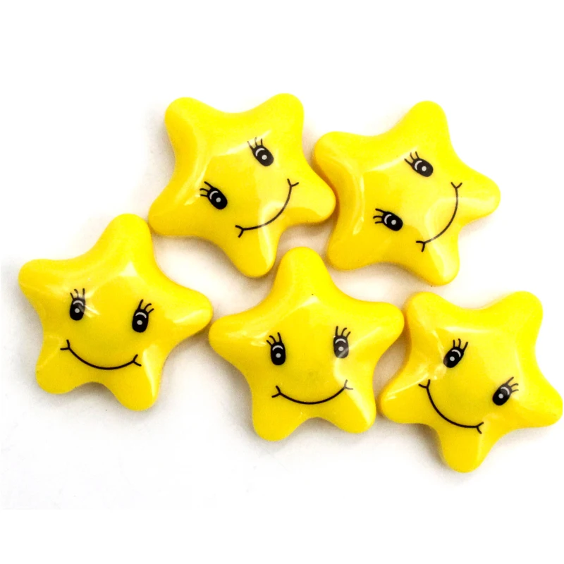 

Fridge Magnet Smiling Stars White Board Buttons Ferrite Permanent Magnet Dia.40mmx12.5 Thickness for School and Home Use 10pcs