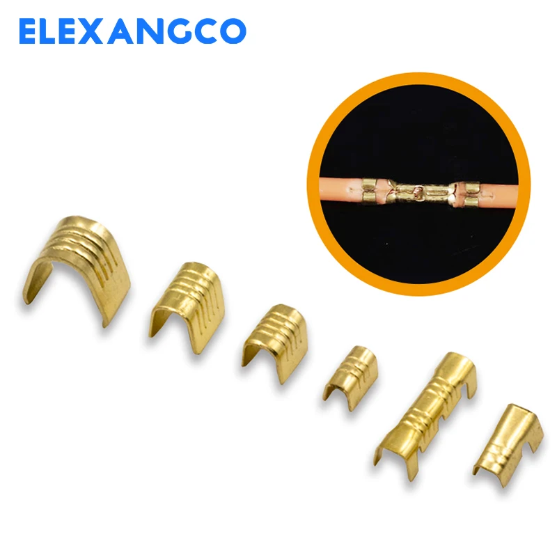 100Pcs/lot 453 U Shape Copper Ring Terminals Non-Insulated Cable Wire Spade Electric Butt Docking Connector 0.5-1.5mm