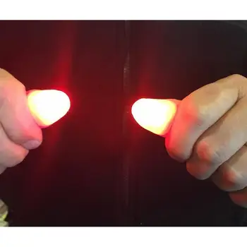 1 para kreatywna magia czerwone światło kciuk porady z LED czerwony magia kciuk wskazówka światło złudzenie miękkie standardowy rozmiar 2 sztuk rekwizyty prezent E tanie i dobre opinie RUBBER Unisex Magic Jeden rozmiar 5-7 lat 8-11 lat 12-15 lat STARSZE DZIECI MIGAJĄCE Zniknięcie Nauka ŁATWE DO WYKONANIA