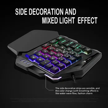 

K13 35 Keys Keyboard One-handed Membrane Gamer Backlit Single Hand Gaming Keypad Compatible with Windows 98/2000/XP/Vista/7