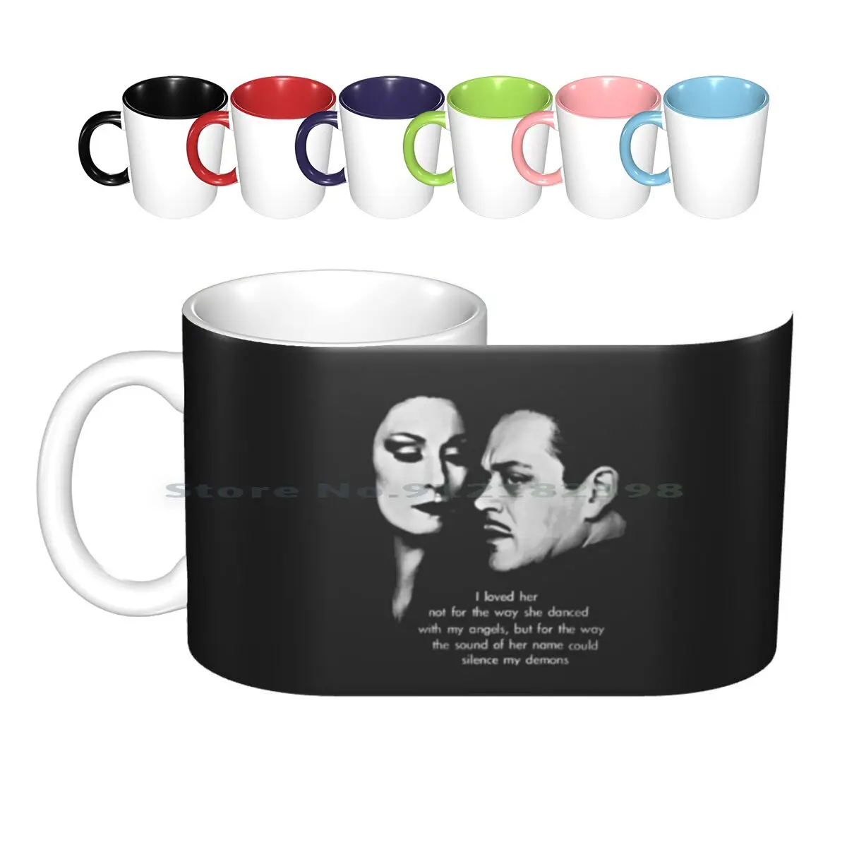 Love Ceramic Mugs Tazze Da Caffè Tazza Da Tè Al Latte Anjelica Huston Morticia Addams Raul Julia Gomez Addams Love Creative Trending
