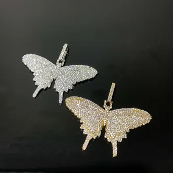

Hiphop CZ Metal Gold Pendants Jewelry Making, Butterfly Gold Pendant Necklace