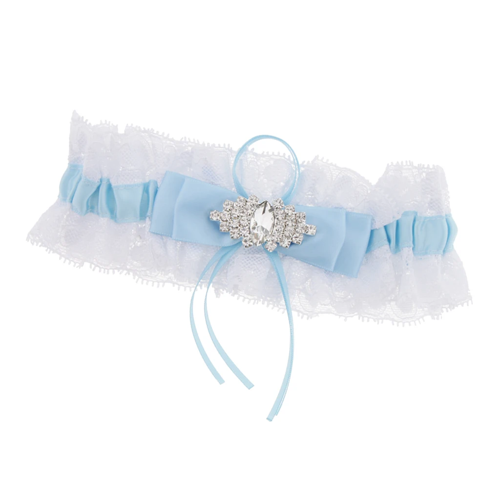 Women Girls Ribbon Crystal Garter Applique Garter Sexy Garters Bridal Thigh Ring Bridal Lace Leg Ring LoopParty Fancy Dress