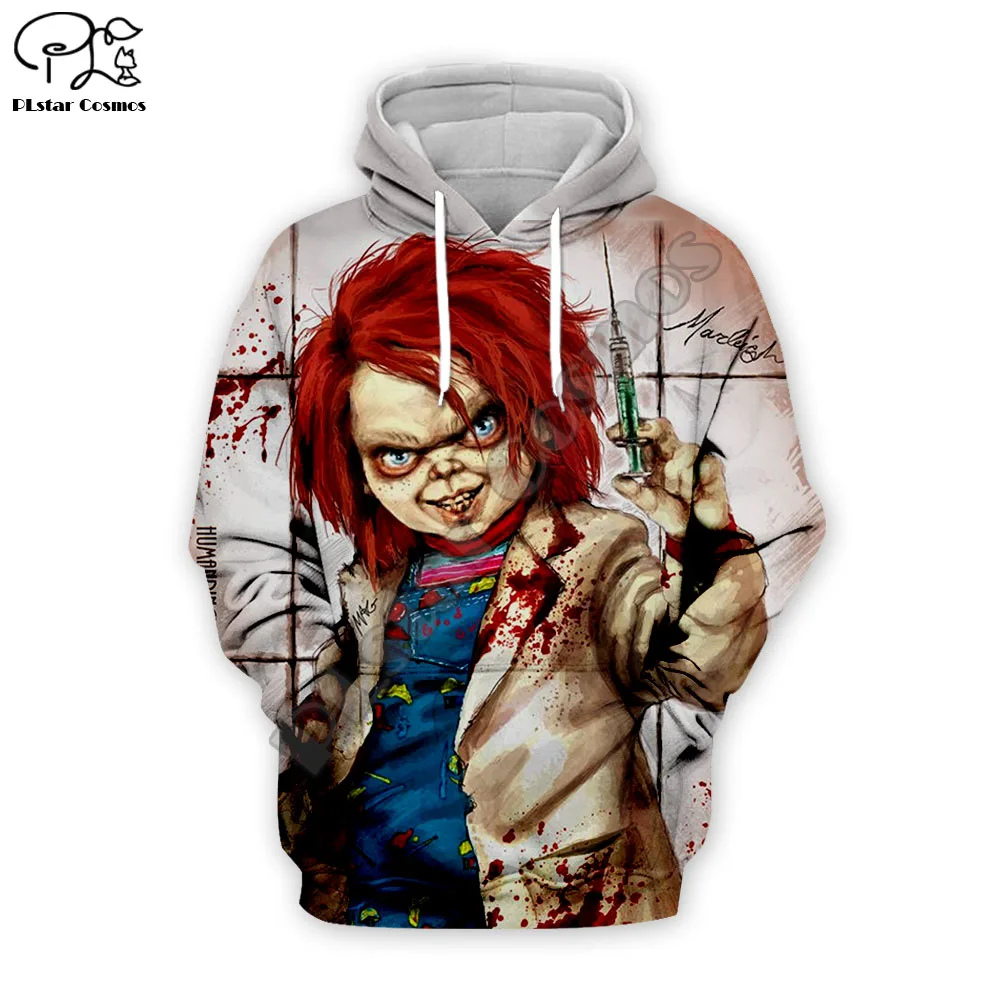 

Men Halloween terror blood Child's play Chucky 3d print Hoodies unisex Sweatshirts casual zipper pullover tracksuit t shirts