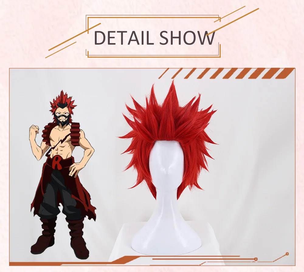 Парик Eijirou Kirishima Boku No Hero Academy Аниме косплей парик Синтетический мой герой Academy/Academy косплей волос аниме парики