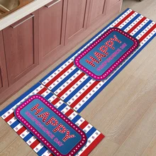 Американский флаг бегал в коробке фонаря 2 шт. коврик для кухни под домашним животным миска для воды еды коврики для входа в ванную комнату