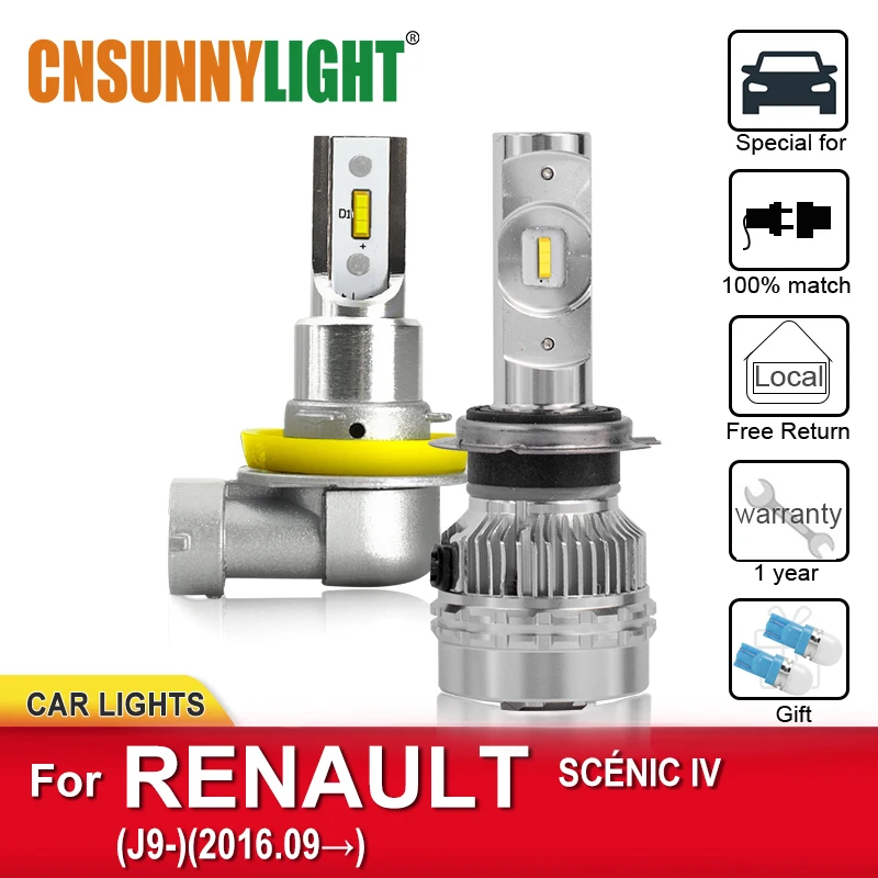 

CNSUNNYLIGHT LED Automobile Headlamp Bulbs For RENAULT SCENIC IV J9 From 2016 Foglamp Bulbs Headlight Auto Led Light Accessories