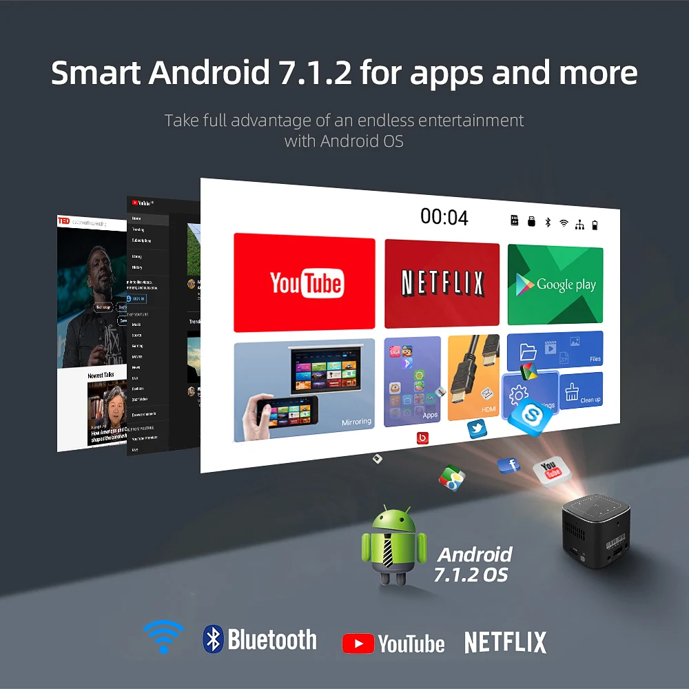 Умный проектор Wejoy Mini Pico карманный для Android Портативный ТВ видео 4k|video projecteur|mini