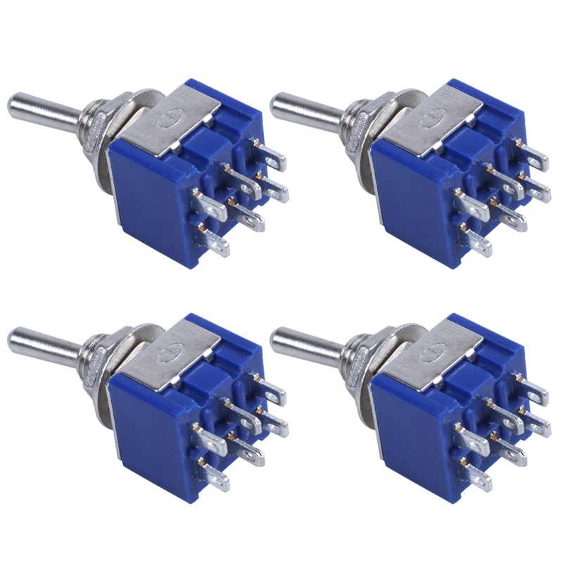 AC 3A 250V 6A 125V DPDT 3 способа ВКЛ./ВЫКЛ./вкл. Запирающий переключатель 3 шт