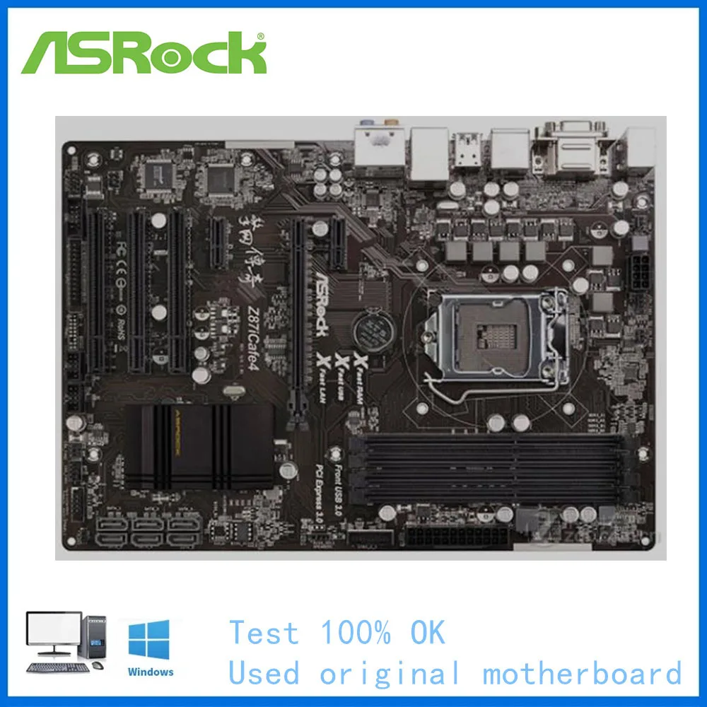 

For ASRock Z87iCafe4 Computer USB3.0 SATAIII Motherboard LGA 1150 DDR3 Z87 Desktop Mainboard Used
