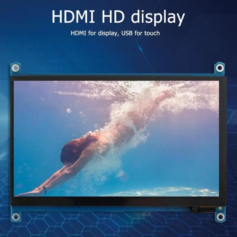 Горячая Распродажа HDMI дисплей нежная текстура для Raspberry Pi 4B/3B+ 1024X600 HDMI монитор 7 дюймов ЖК-дисплей сенсорный экран